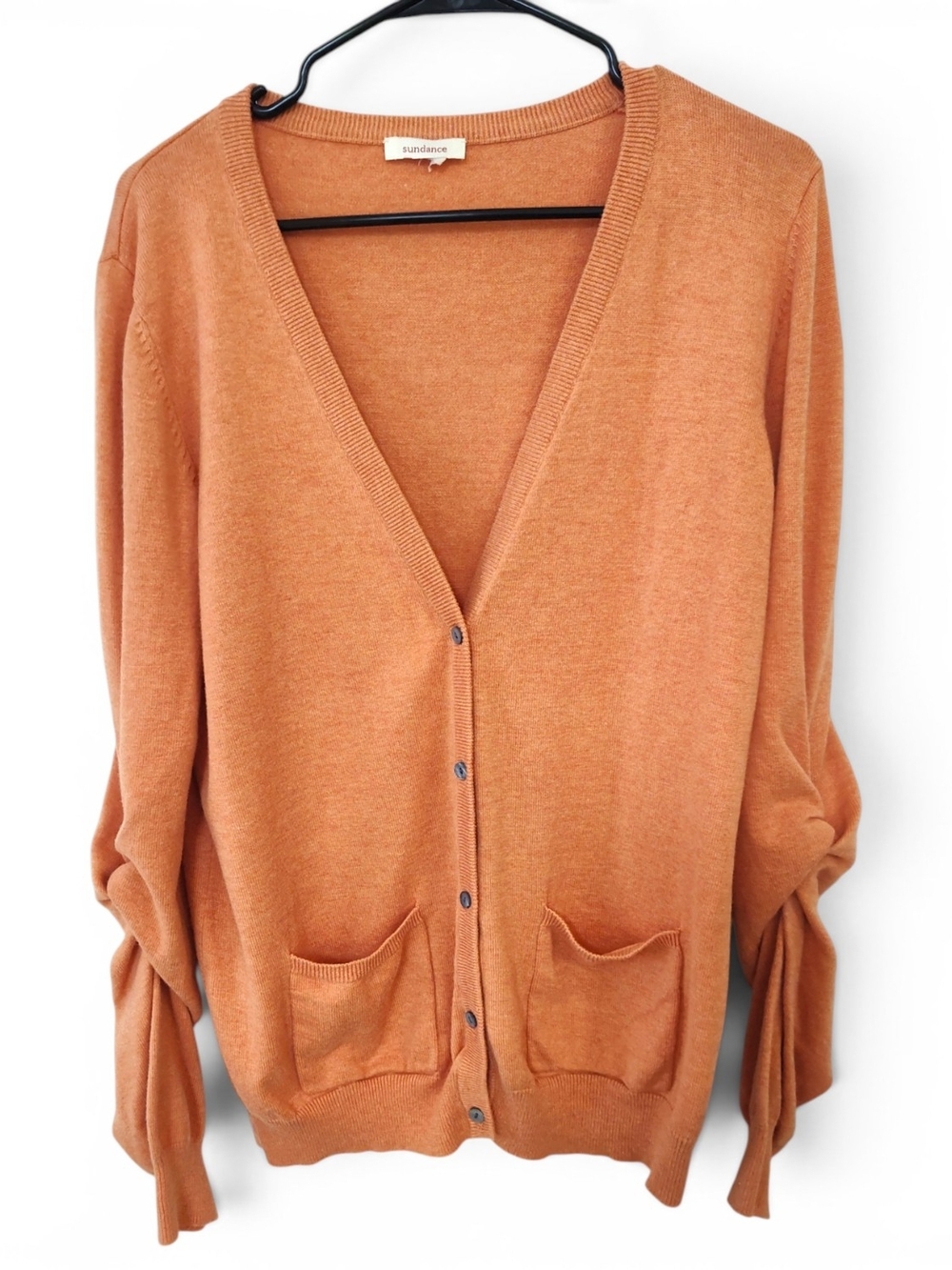 Sundance Orange Button Front Cardigan